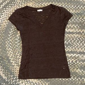 Semi see through brown t-shirt